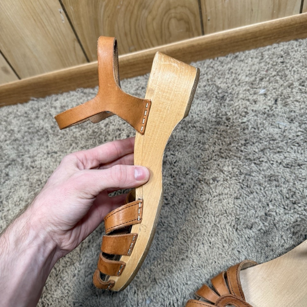 Swedish Hasbeens CROSS STRAP DEBUTANT Clog Sandals EU 38 US 8 M - Picture 5 of 14